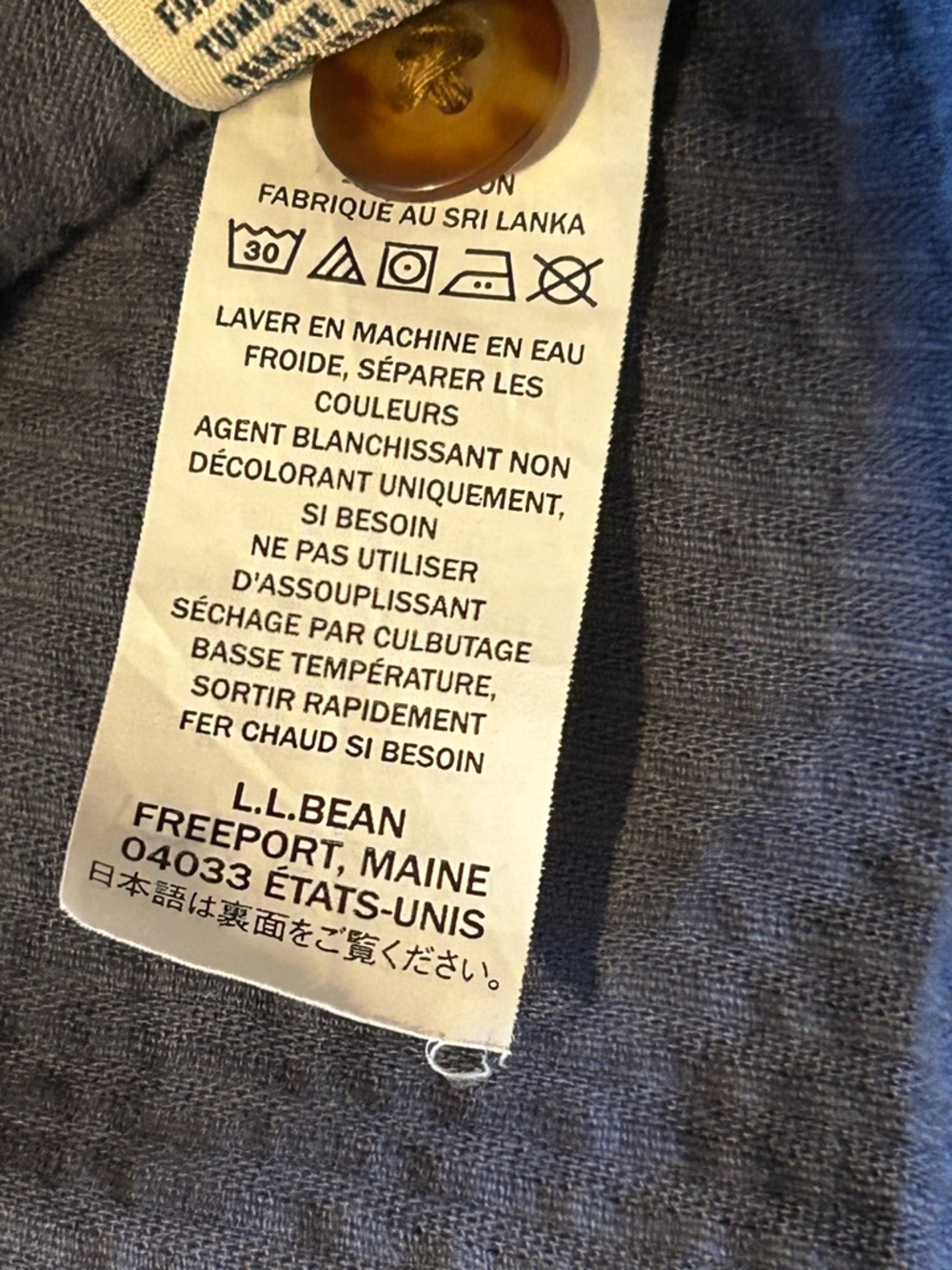 L.L.Bean Navy Corduroy Button-Up Shirt Jacket | Cotton | Size 3X - Picture 5 of 8